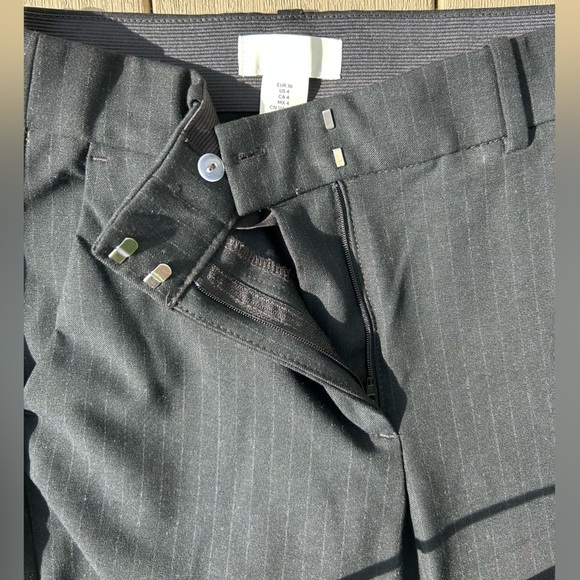 H&M women’s black striped straight leg dress pants size 4 - Picture 2 of 8